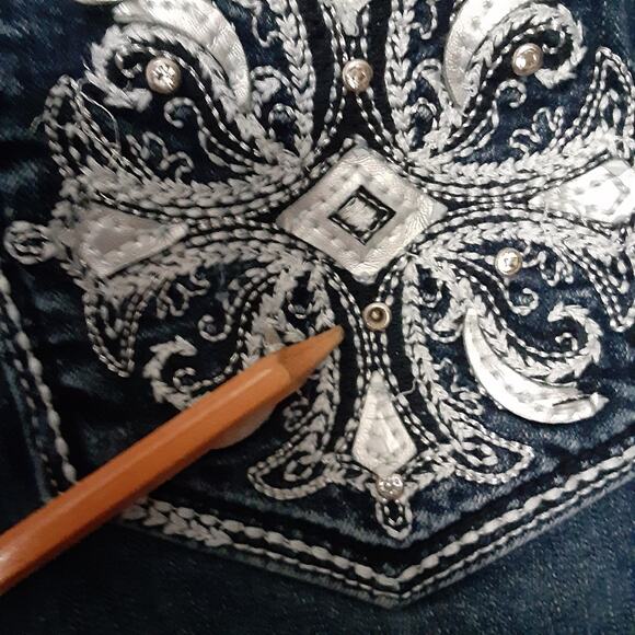 Red Camel Jeans Women's Size 11 Blue Denim Bootcut Jeans Embroidered - Picture 6 of 9